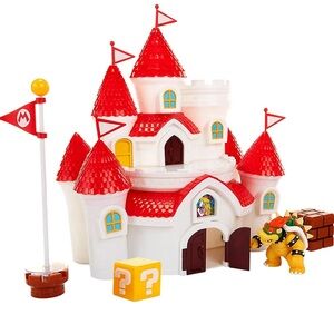 NIB Super Mario Mushroom Kingdom Castle Playset w/ Exclusive 2.5" Bowser Figure